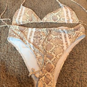 High waisted snakeskin bikini